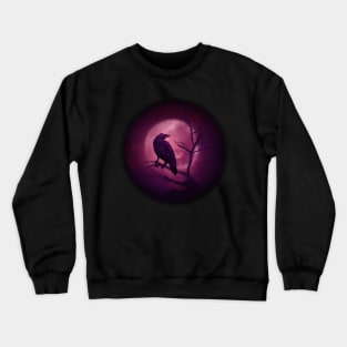 Raven and full moon Crewneck Sweatshirt